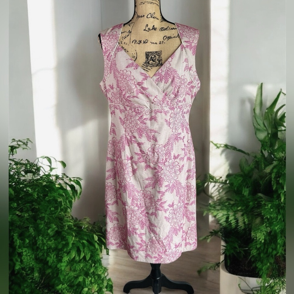 VTG Isabella DeMarco Tahari Levine Peony & Slate “Sawyer” Sleeveless Dress
